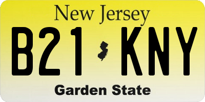 NJ license plate B21KNY