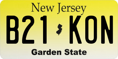 NJ license plate B21KON