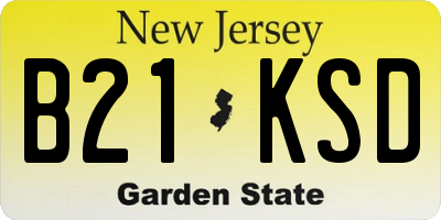 NJ license plate B21KSD