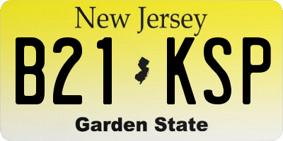 NJ license plate B21KSP