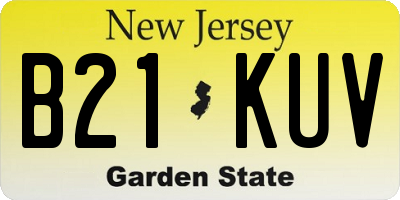 NJ license plate B21KUV