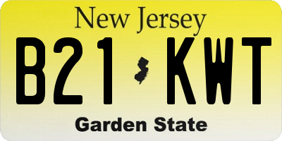 NJ license plate B21KWT