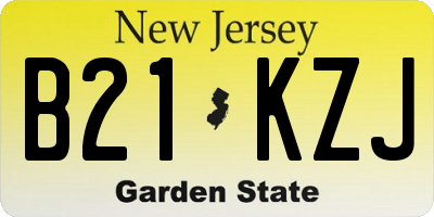 NJ license plate B21KZJ