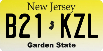 NJ license plate B21KZL