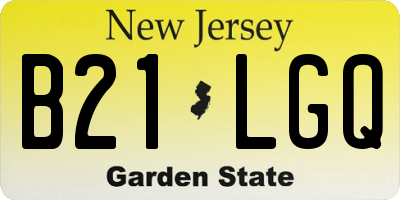 NJ license plate B21LGQ