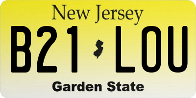 NJ license plate B21LOU
