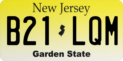 NJ license plate B21LQM