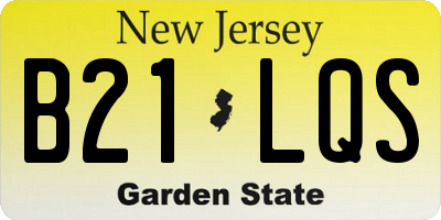 NJ license plate B21LQS