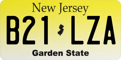 NJ license plate B21LZA
