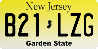 NJ license plate B21LZG