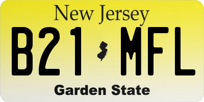 NJ license plate B21MFL