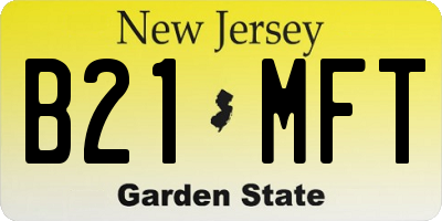 NJ license plate B21MFT