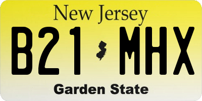 NJ license plate B21MHX