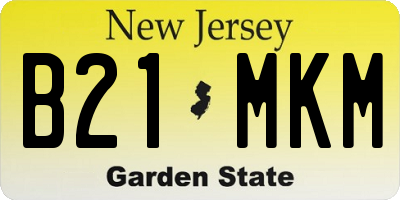 NJ license plate B21MKM