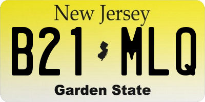NJ license plate B21MLQ