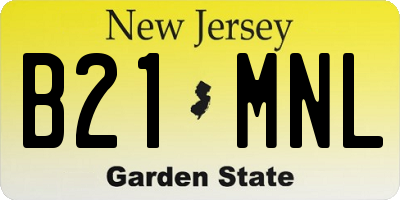 NJ license plate B21MNL