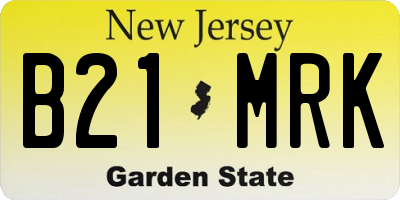 NJ license plate B21MRK