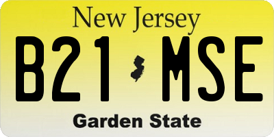 NJ license plate B21MSE