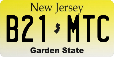 NJ license plate B21MTC
