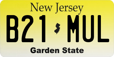 NJ license plate B21MUL