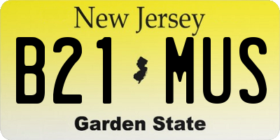NJ license plate B21MUS
