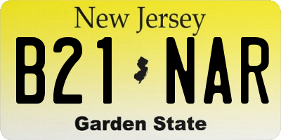 NJ license plate B21NAR