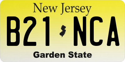 NJ license plate B21NCA