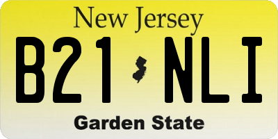 NJ license plate B21NLI