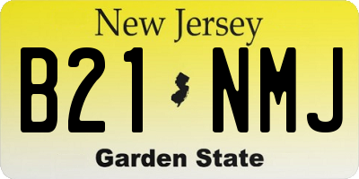NJ license plate B21NMJ