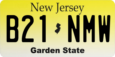 NJ license plate B21NMW