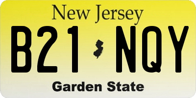 NJ license plate B21NQY