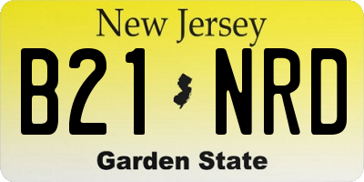 NJ license plate B21NRD