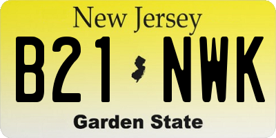 NJ license plate B21NWK