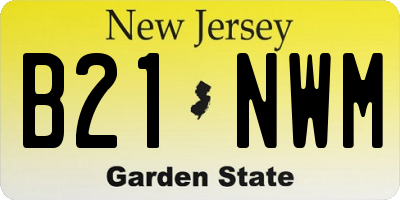 NJ license plate B21NWM