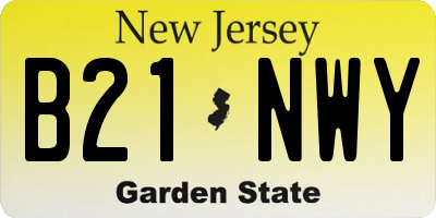 NJ license plate B21NWY