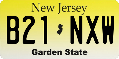 NJ license plate B21NXW