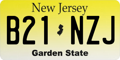 NJ license plate B21NZJ