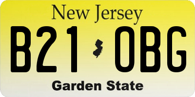NJ license plate B21OBG