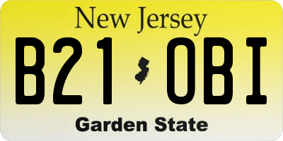 NJ license plate B21OBI