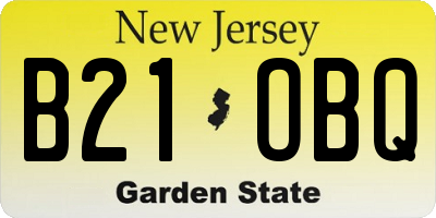 NJ license plate B21OBQ