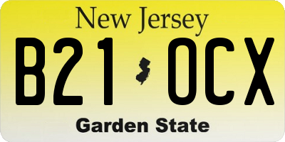 NJ license plate B21OCX