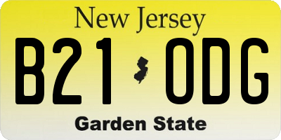 NJ license plate B21ODG