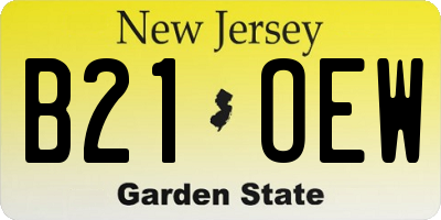 NJ license plate B21OEW
