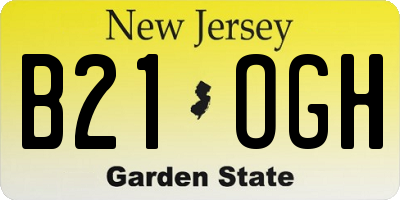 NJ license plate B21OGH