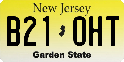 NJ license plate B21OHT