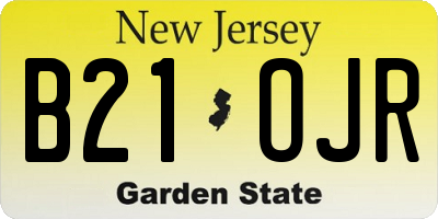 NJ license plate B21OJR