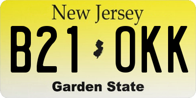 NJ license plate B21OKK