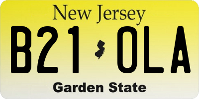NJ license plate B21OLA