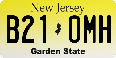 NJ license plate B21OMH