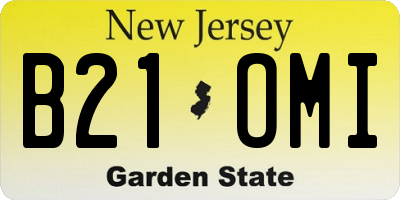 NJ license plate B21OMI